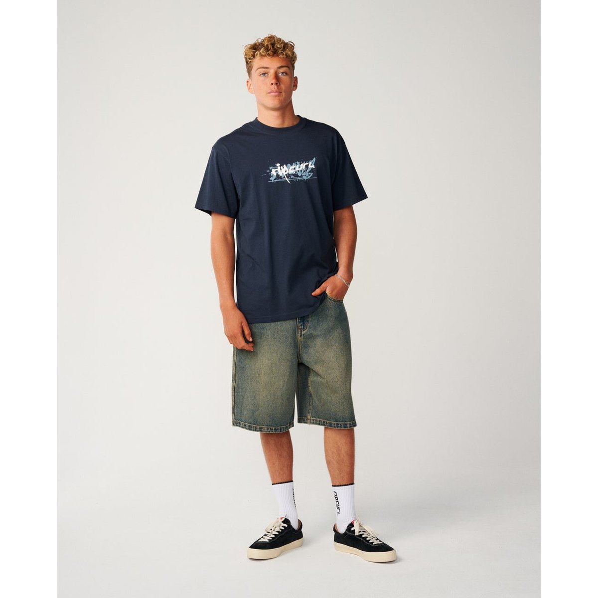 T-shirt Loose ARCHIVE Mashup bleu marine foncé, RIP CURL