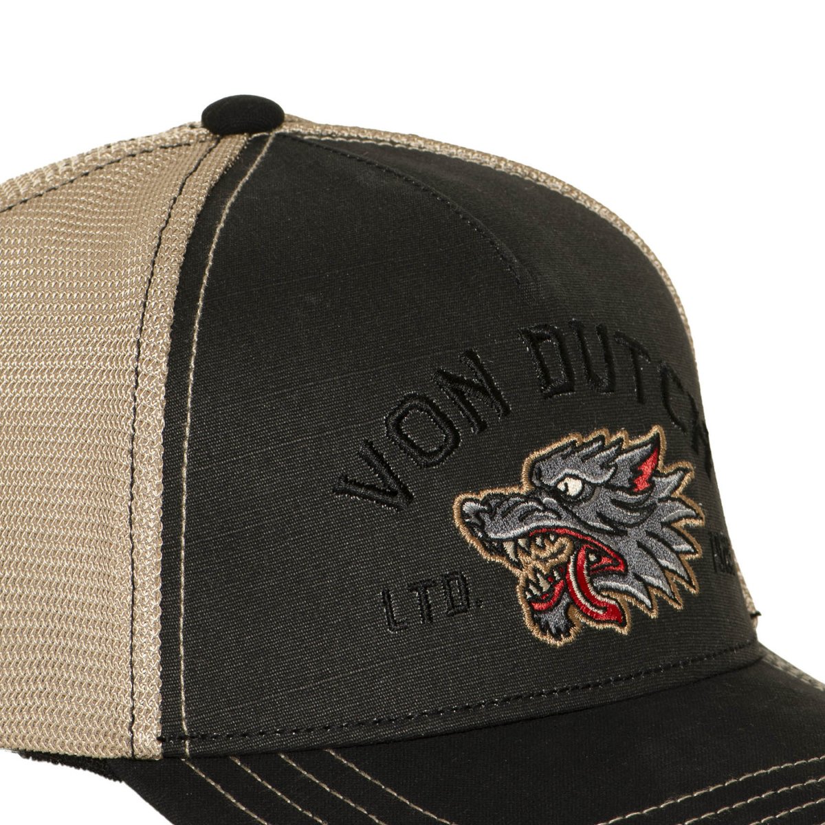 Casquette trucker WILD noir/gris foncé/beige, VON DUTCH
