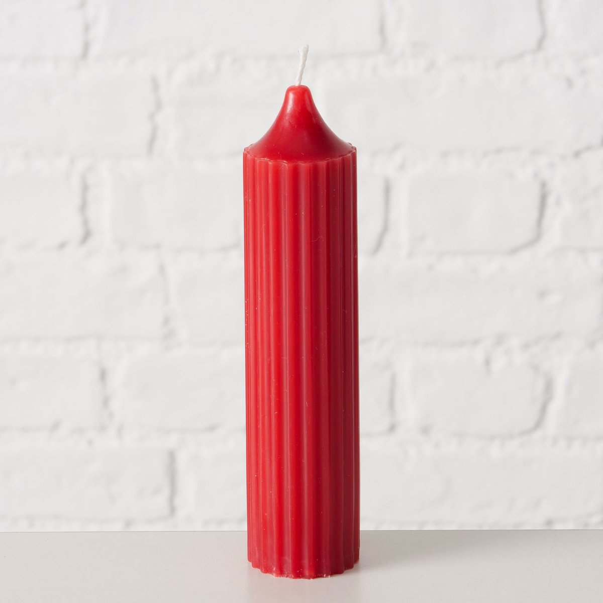 Set de 3 bougies rondes rouges 3.5x3.5x15cm rouge, WADIGA