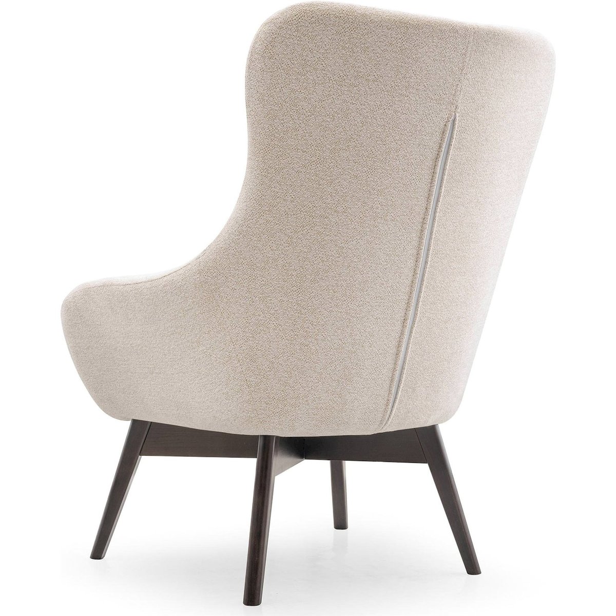 Fauteuil bergère capitonné collection FERNANZO beige chiné raven, RECOLLECTION