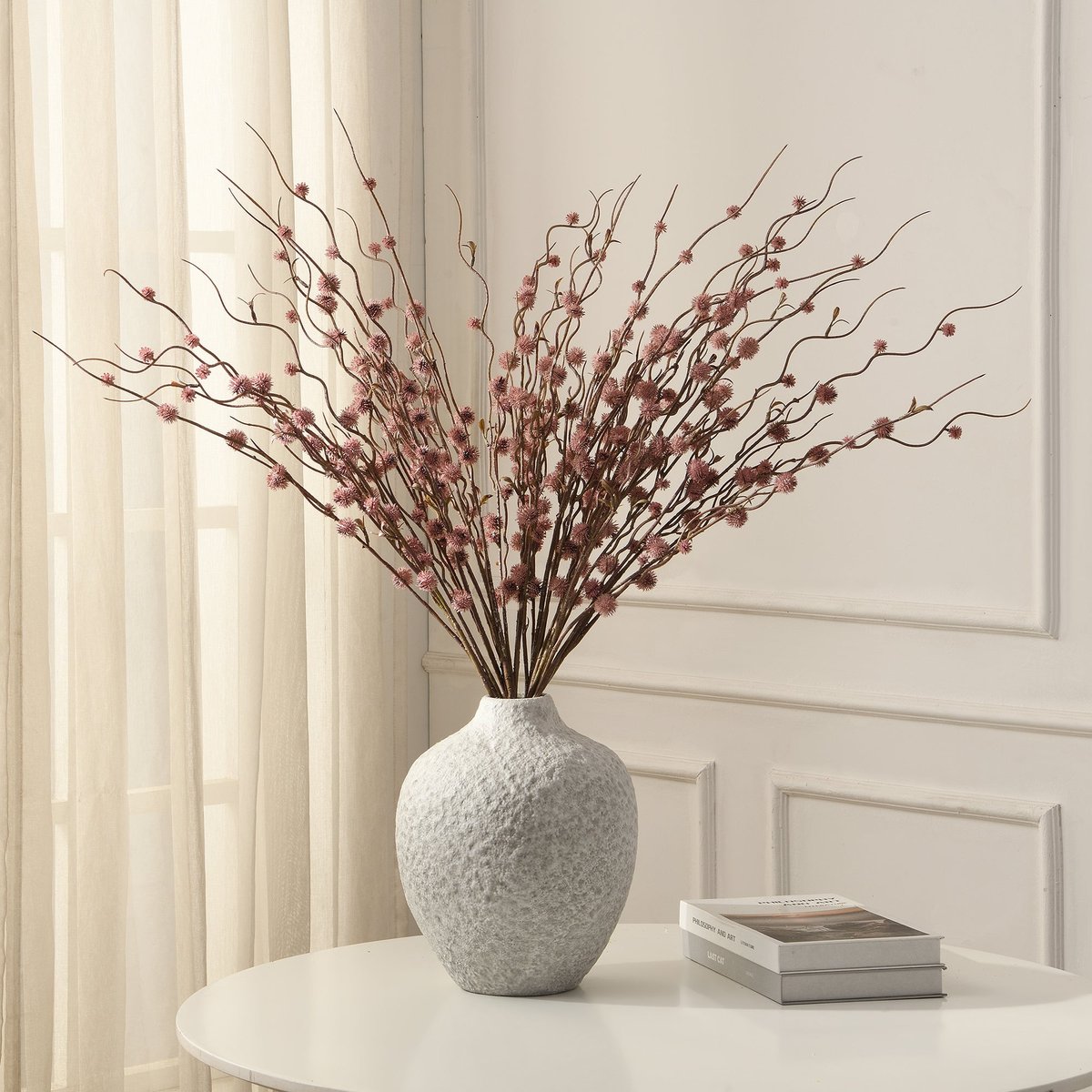 Branche de chardon artificiel H88 LES ESSENTIELS rose, SIA
