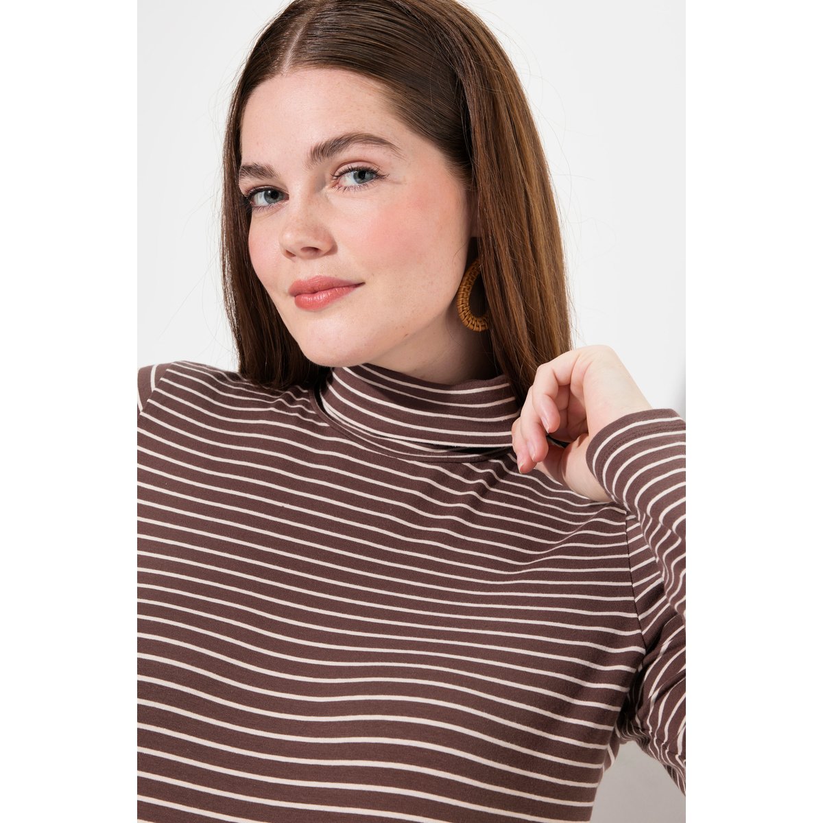 Body en jersey de coton bio taupe foncé, ULLA POPKEN