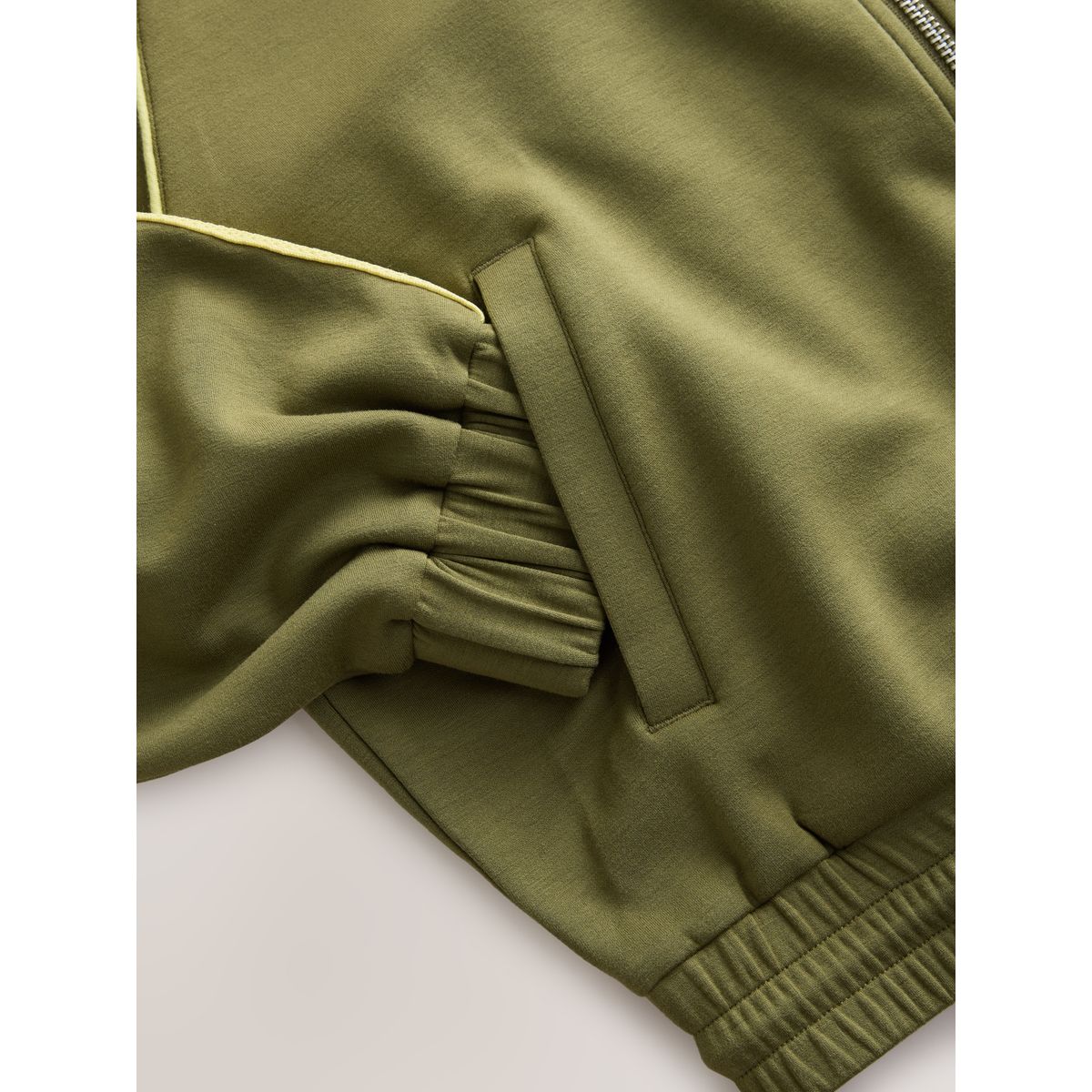 Blouson bomber fluide à bandes latérales vert olive, NEXT