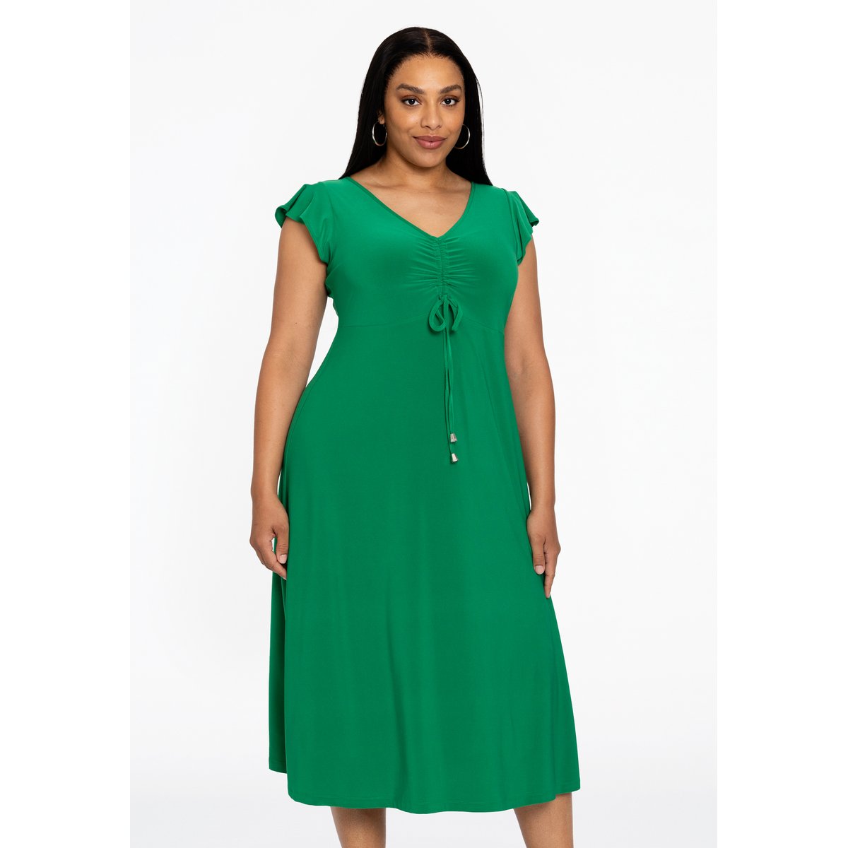 Robe avec manches courtes vert, YOEK