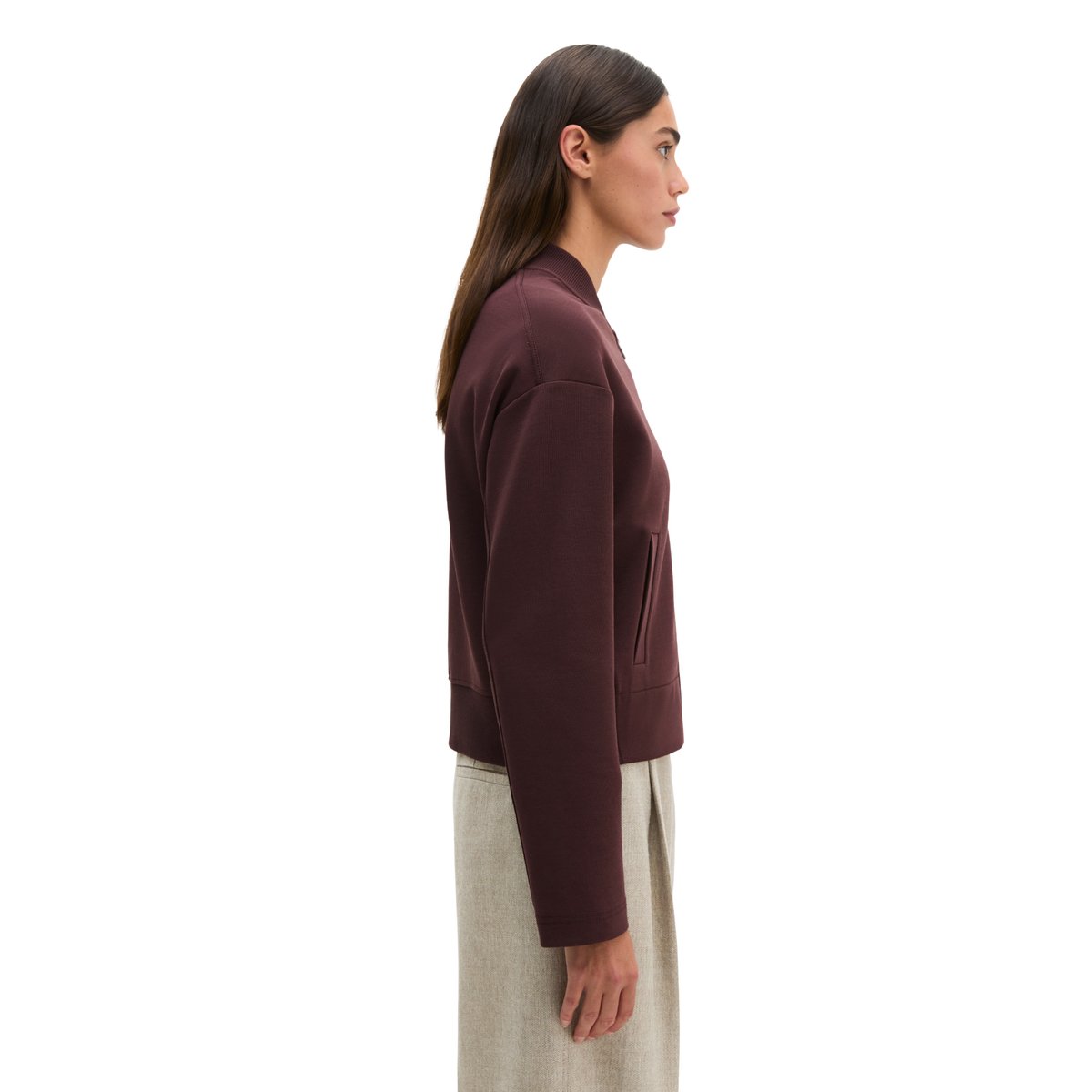 Blouson en jersey relaxed en qualité interlock rouge, MARC O'POLO