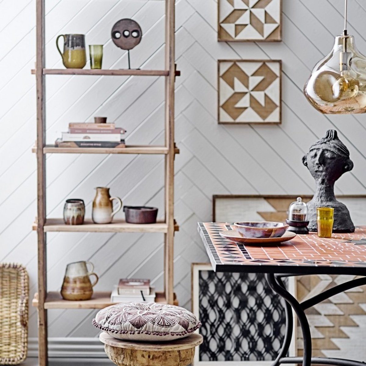 Suspension verre design organique AZIZI marron clair, BLOOMINGVILLE