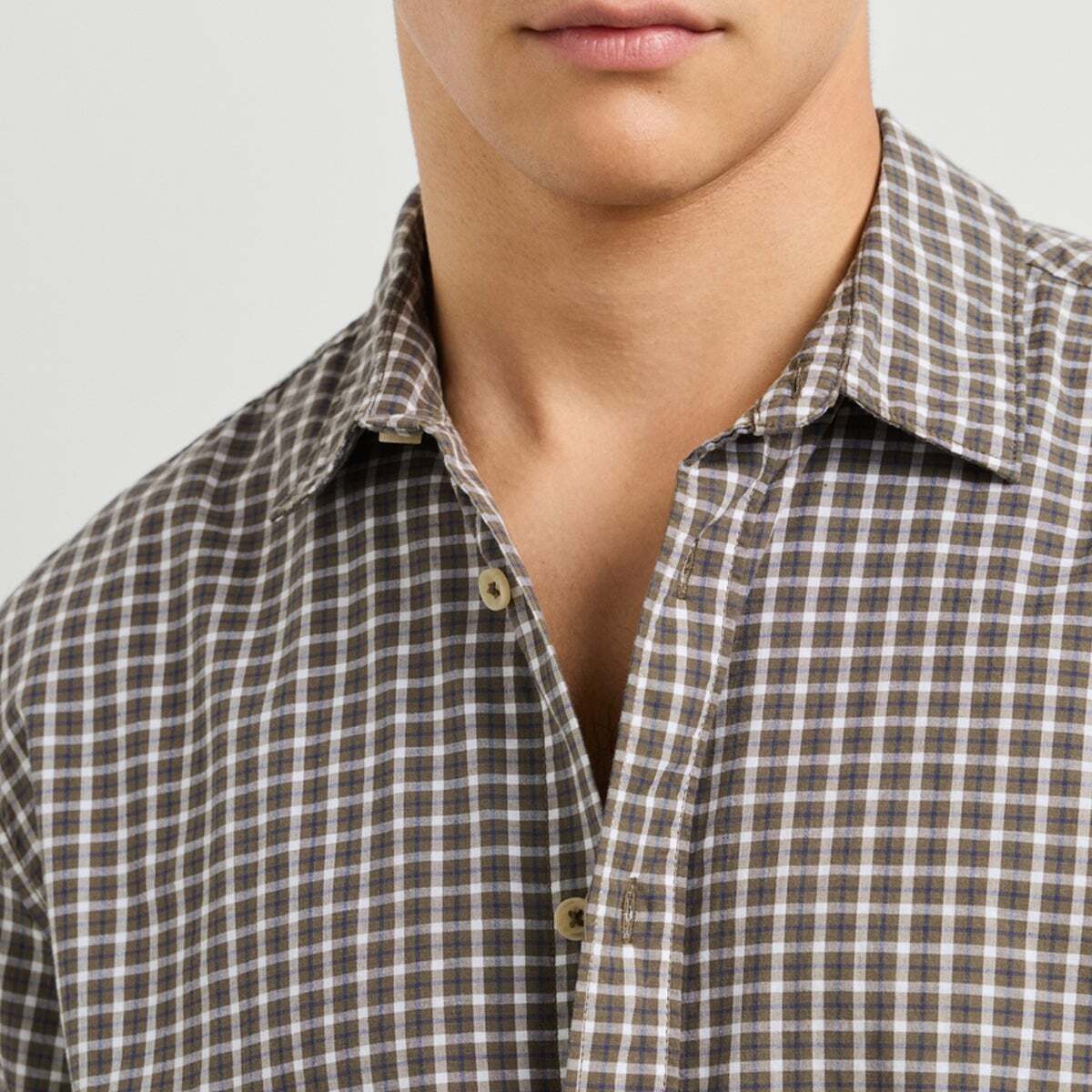 Chemise Coupe Regular À Carreaux En Popeline vert armée lavé, PEPE JEANS