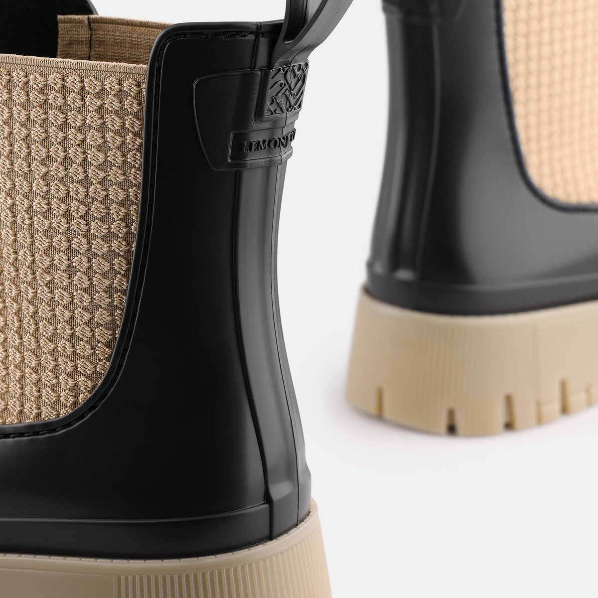 Bottines de pluie avec semelle intérieure respirable SAGE noire, LEMON JELLY