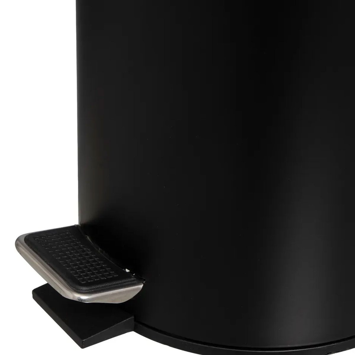 Poubelle de salle de bain en métal noir et bambou 5L noir, WADIGA