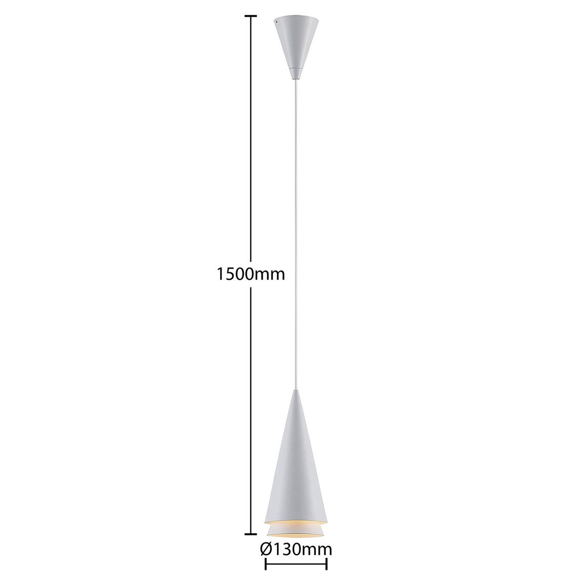 Suspension en métal moderne, Naoh blanc mat, LUCANDE