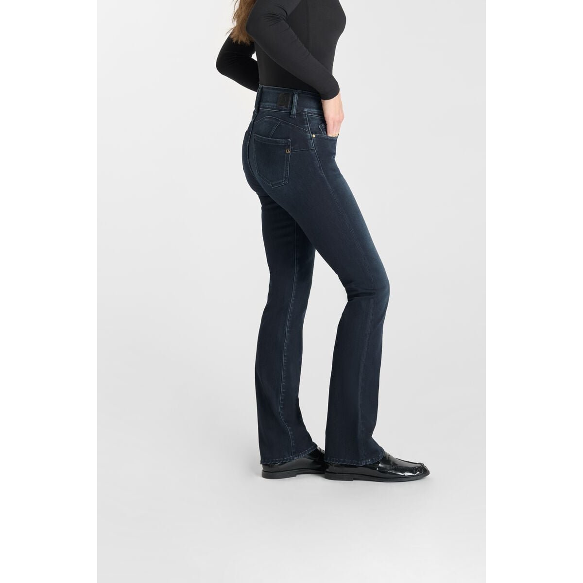 Jeans bootcut ULTRABOO, longueur 34 blue black, LE TEMPS DES CERISES