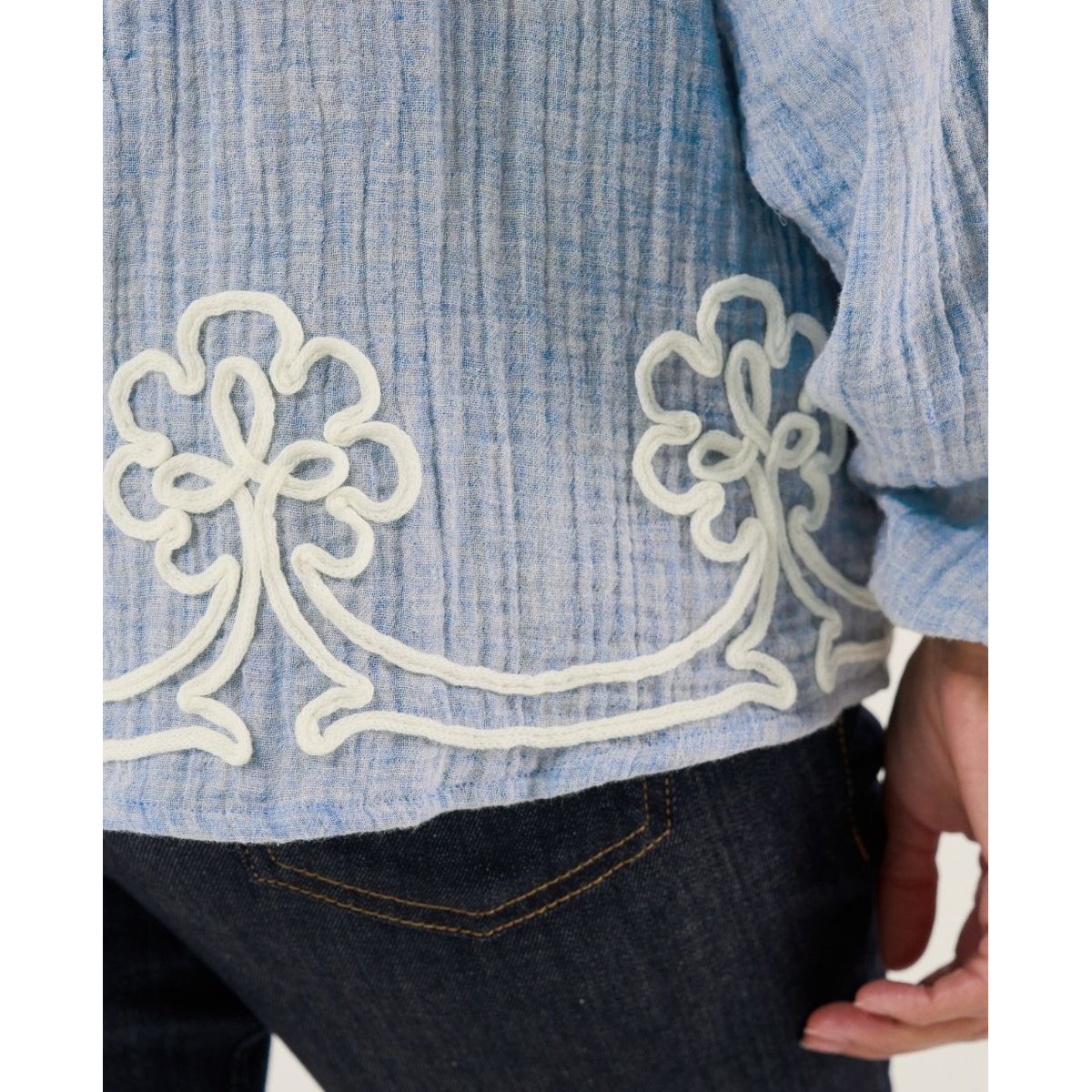 Blouse et chemise d'allaitement Sarah bleu, CACHE COEUR