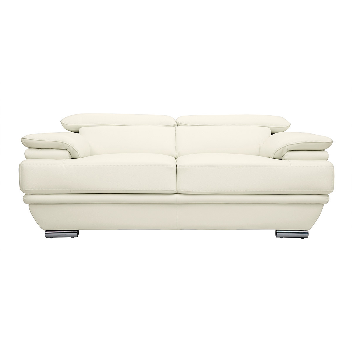 Canapé design avec têtières ajustables 2 places EWING blanc, MILIBOO