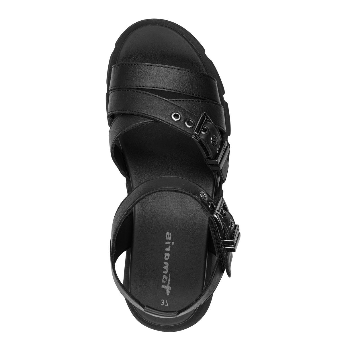 Sandales chunky compensées noir, TAMARIS
