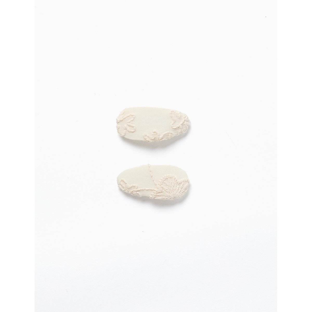 Lot de 2 barrettes ovales avec broderie multicolore, ZIPPY