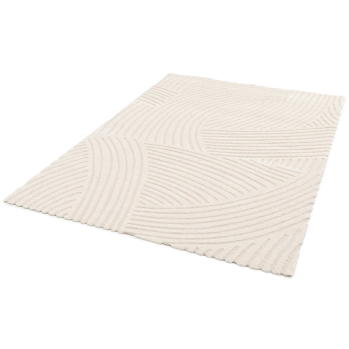 Tapis doux à motifs en relief SILLAGE beige sable, AFK LIVING