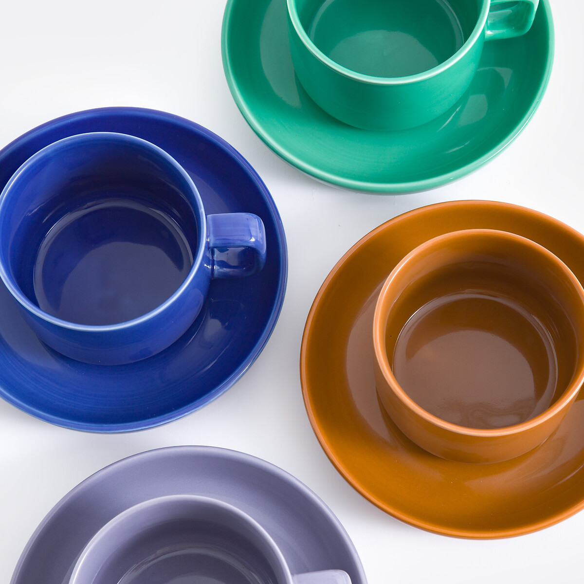 Lot de 4 tasses et sous-tasses en grès, Vetori multicolore, LA REDOUTE INTERIEURS