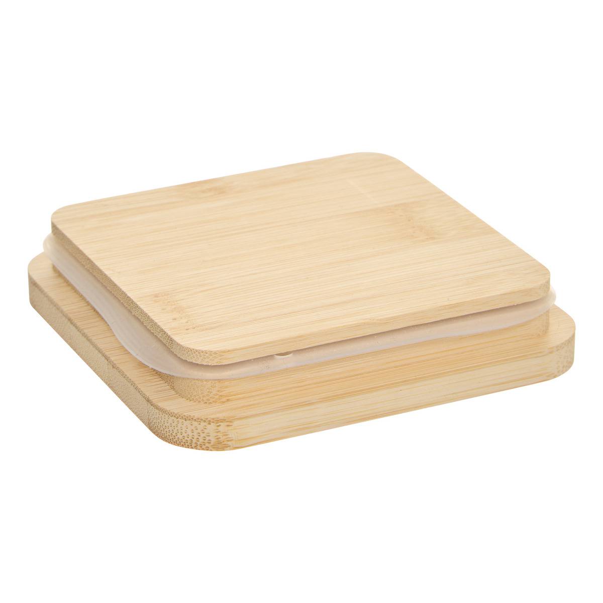 Boîte de conservation carrée avec couvercle en bambou ESKE transparent, 5FIVE SIMPLY SMART