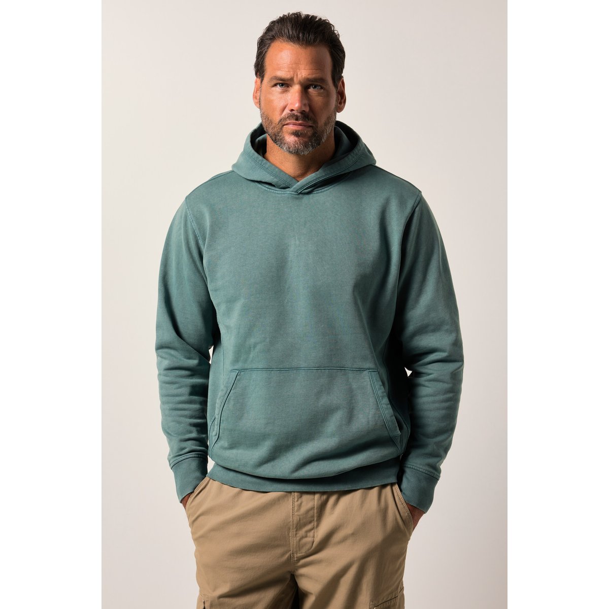 Sweat-shirt à capuche, en molleton eucalyptus, JP1880