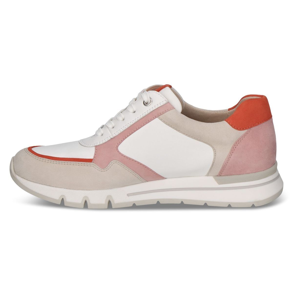Basket en cuir blanc combiné, CAPRICE