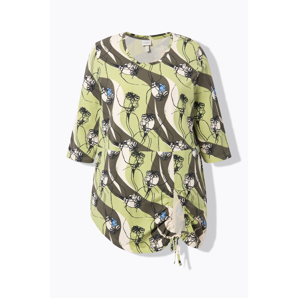 Long T-Shirt, Coupe A-Ligne, Encolure Ronde algue, ULLA POPKEN