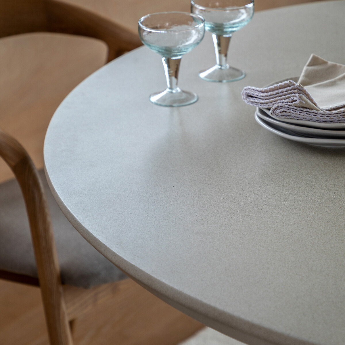 Pellan Round Concrete Dining Table (Seats 4) cement, SO'HOME
