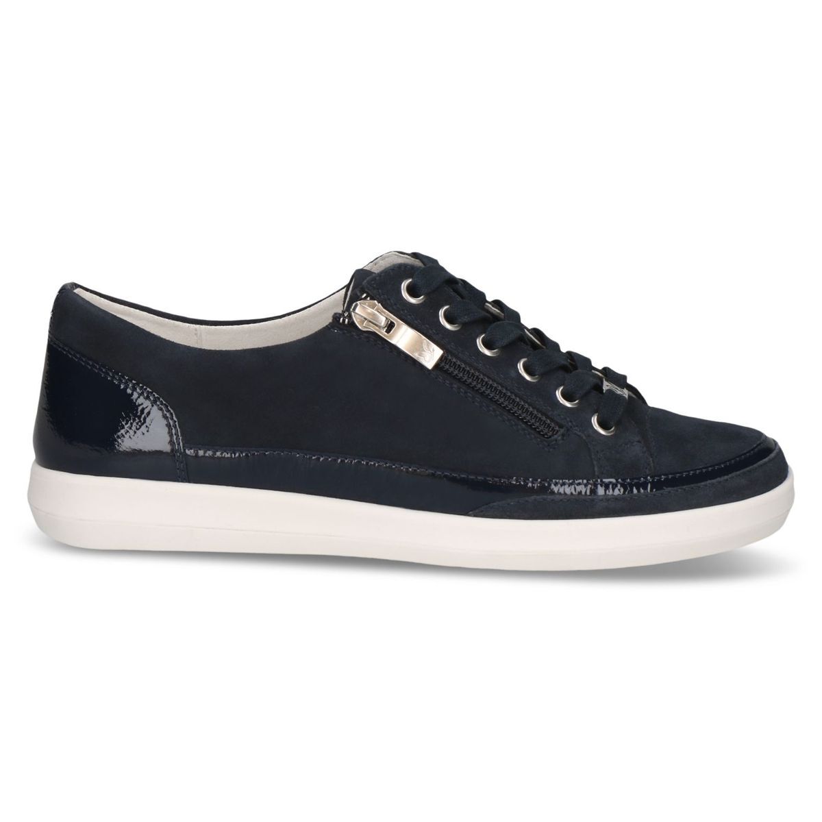 Basket en cuir bleu blue océan combiné, CAPRICE