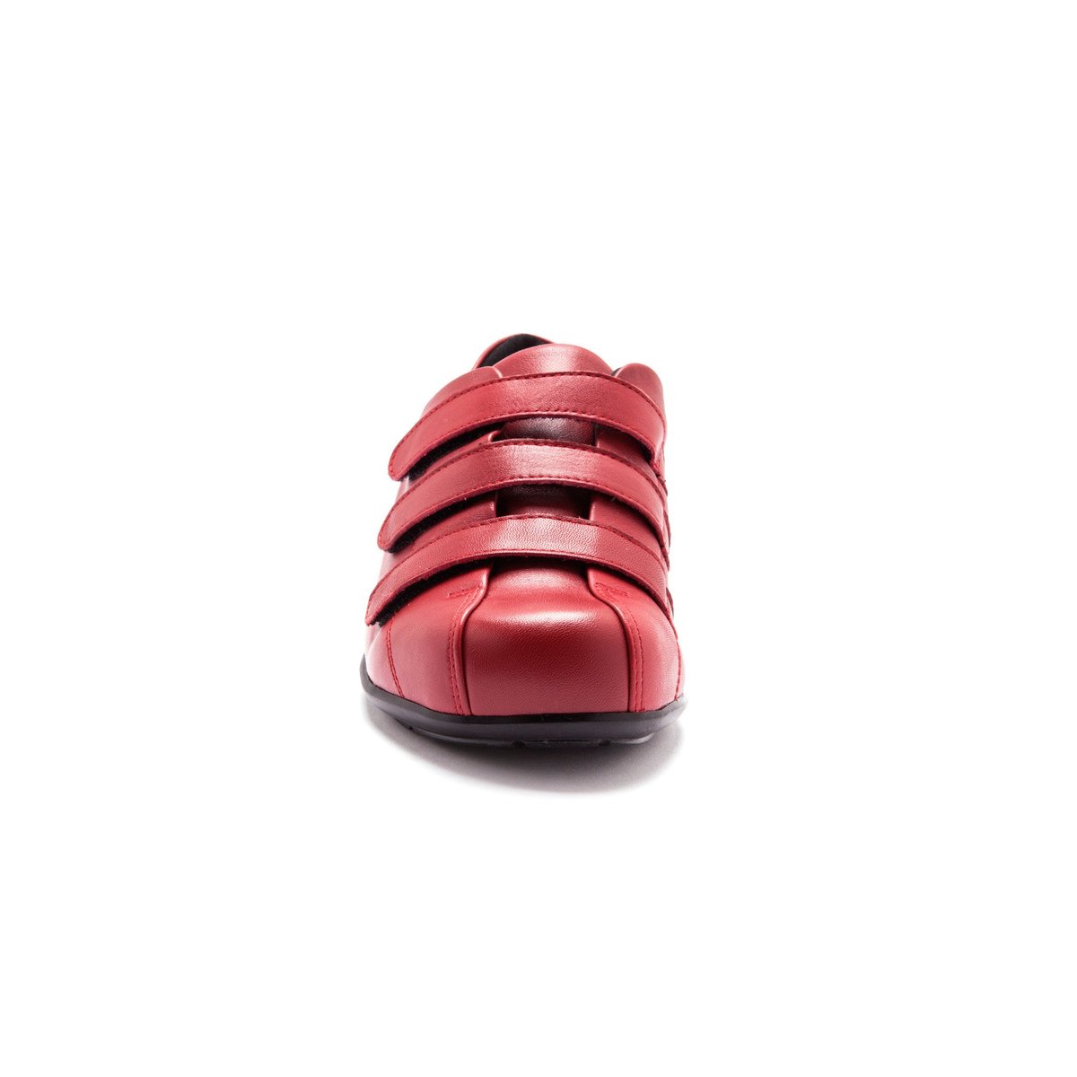 Derbies À Scratch, Ultra Larges Pour Pieds Sensibl rouge moyen uni, PEDICONFORT