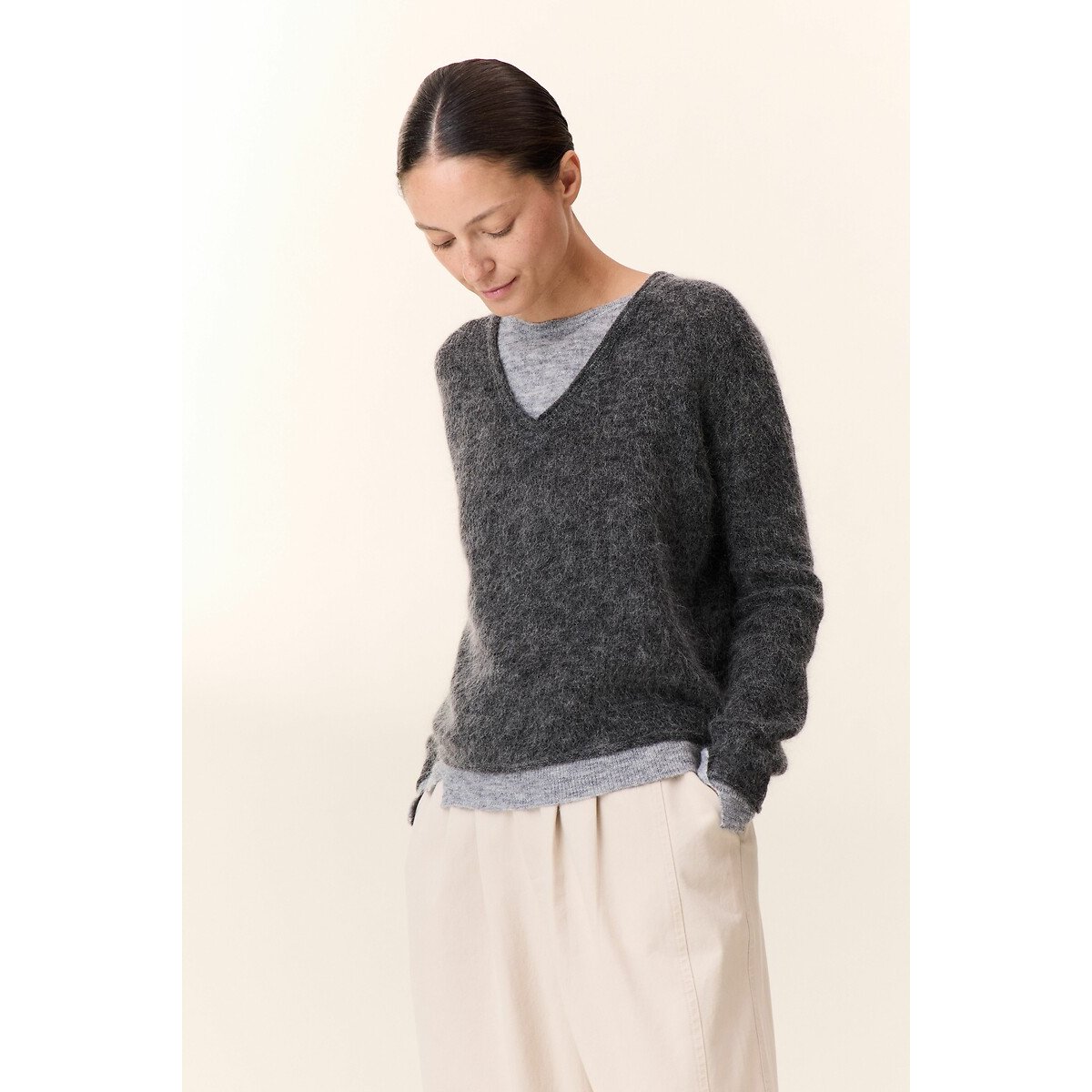 Millipe Crew Neck Jumper grey, LEON & HARPER