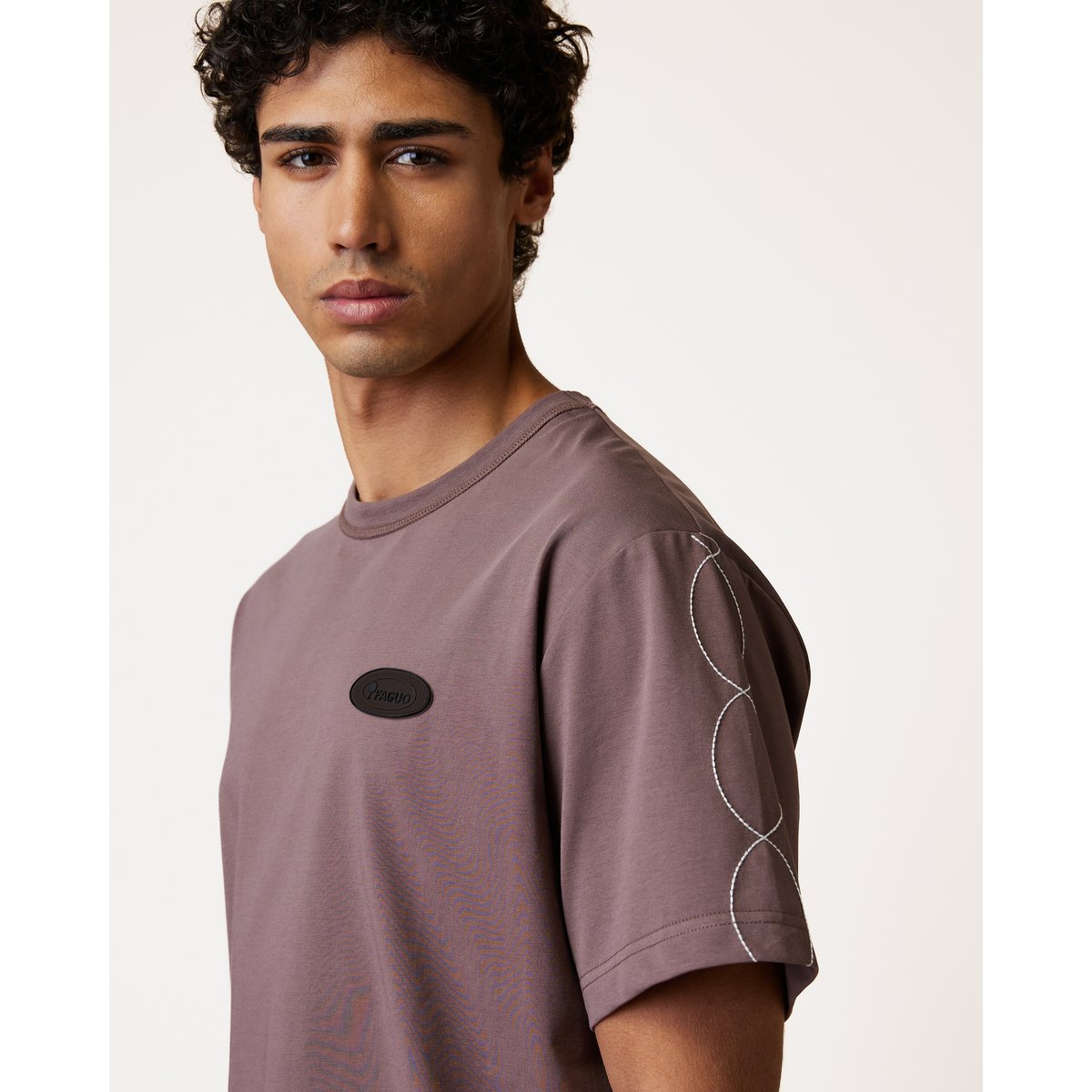 T-shirt en maille violet grisé, FAGUO