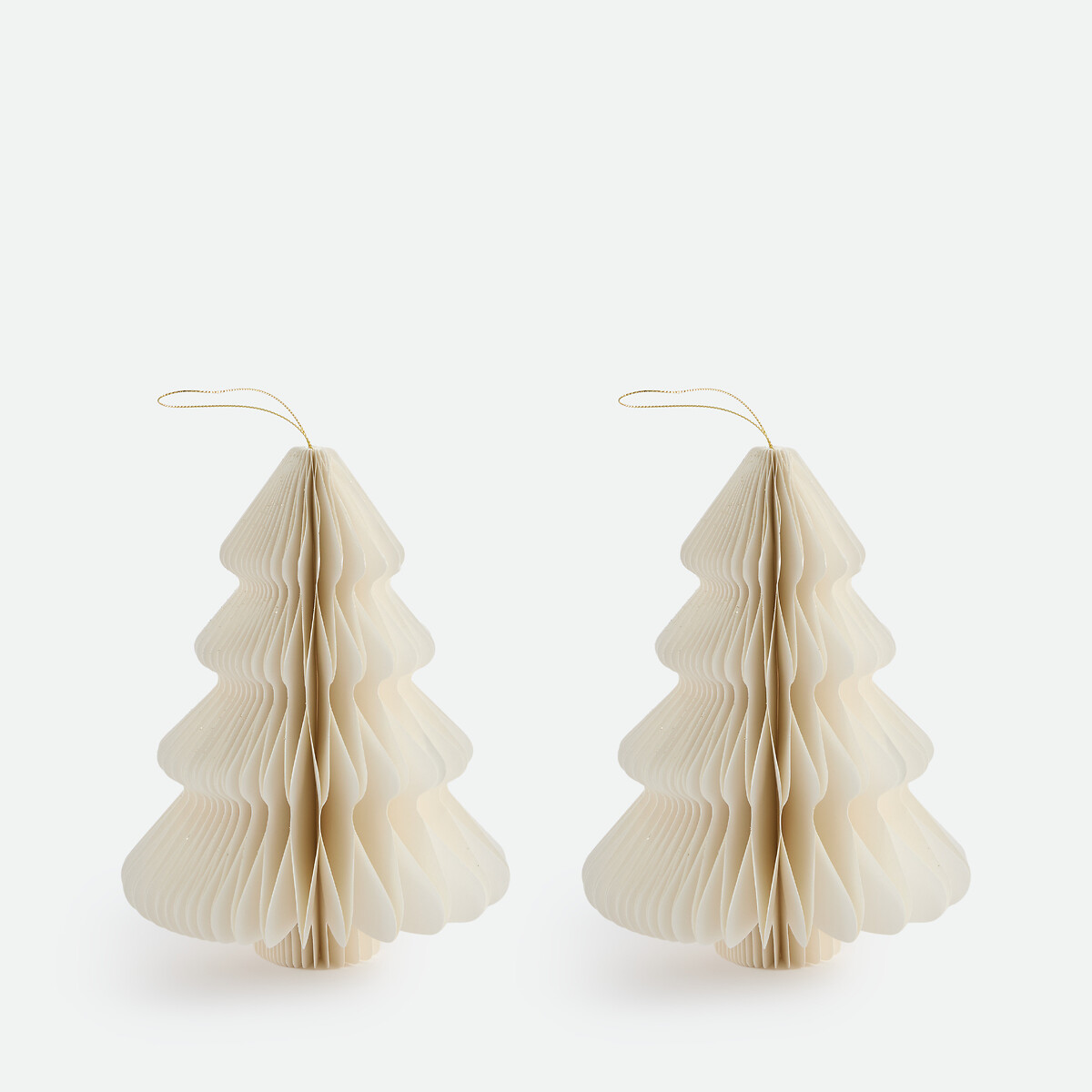 Lot de 2 sapins pliables, hauteur 20 cm, CASPAR blanc, LA REDOUTE INTERIEURS