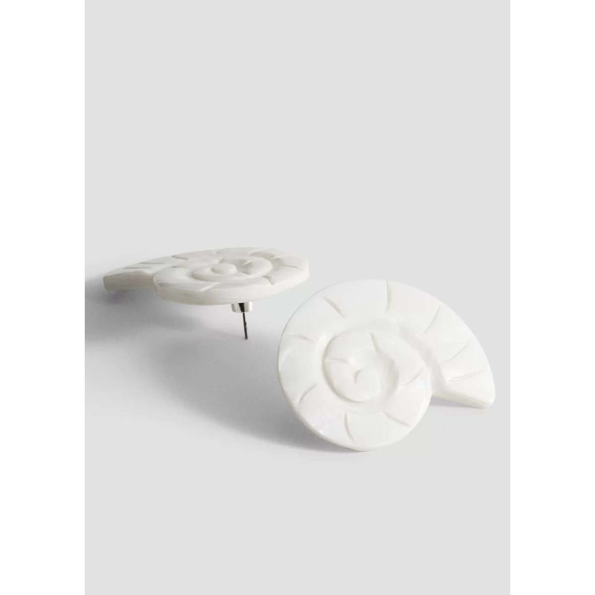 Boucles d’oreilles coquillage naturel blanc, MANGO