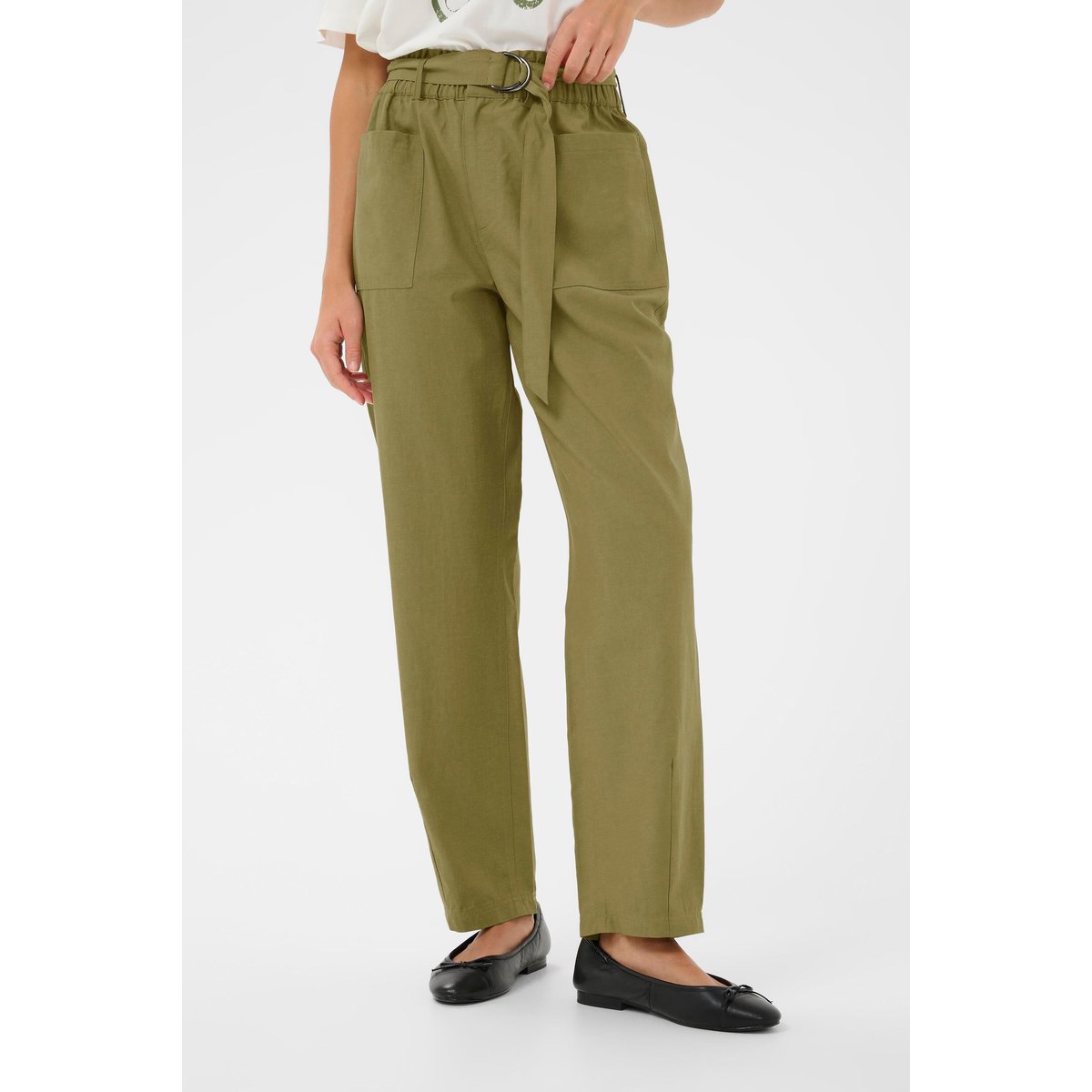 Pantalon casual vert dusky green, KAFFE