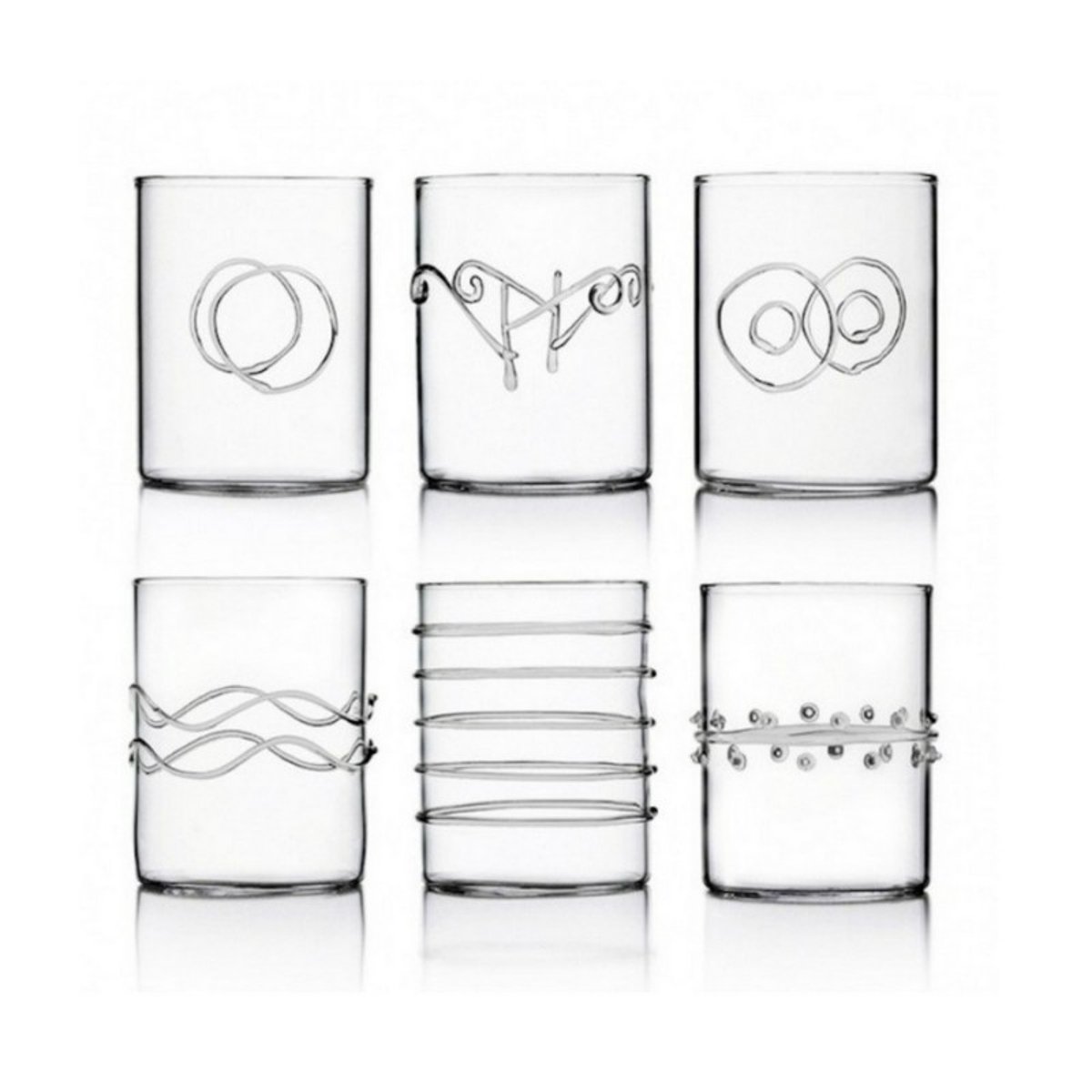 Set de 6 verres à eau design  Deco transparent, ICHENDORF