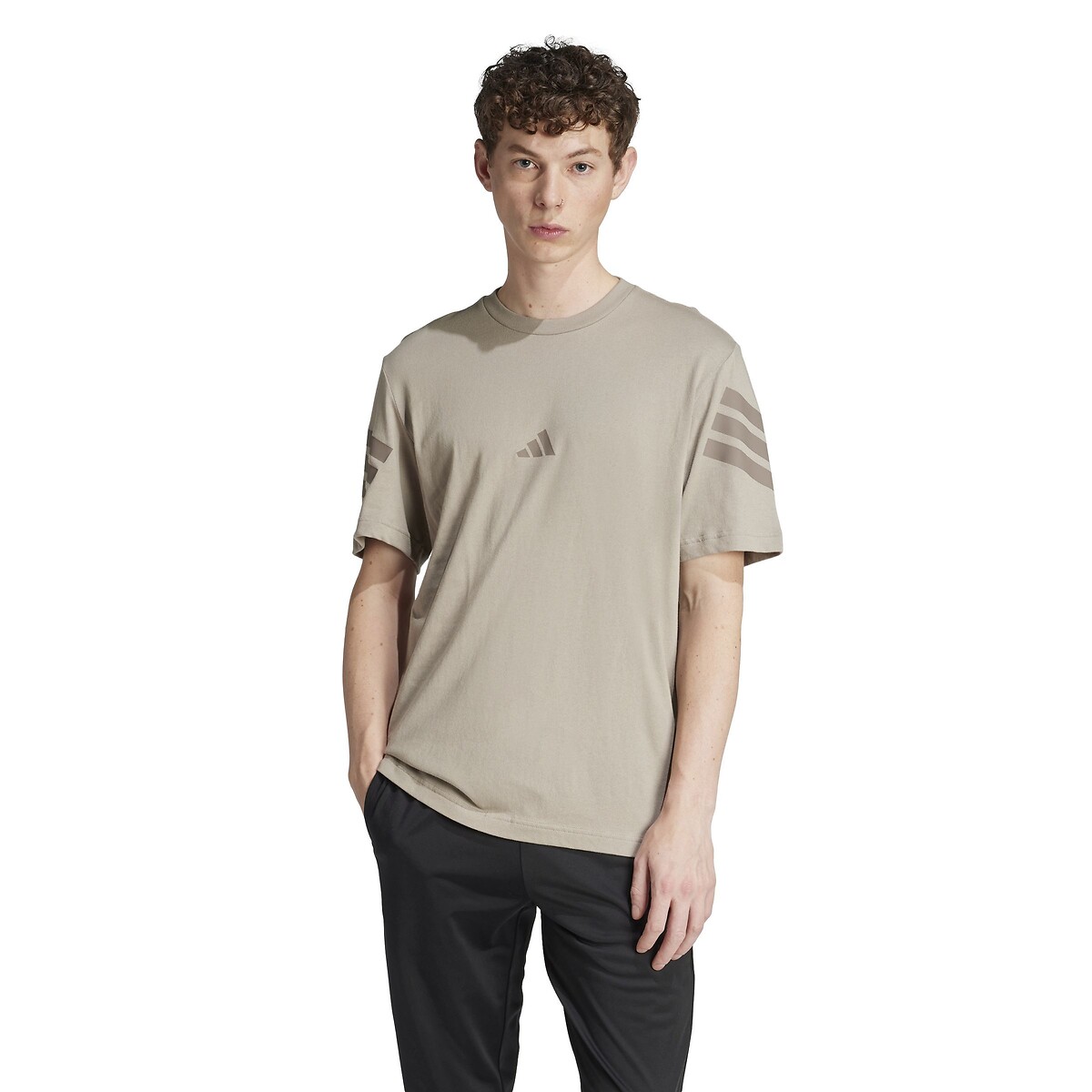 T-shirt manches courtes Future Icons 3 bandes taupe, ADIDAS SPORTSWEAR
