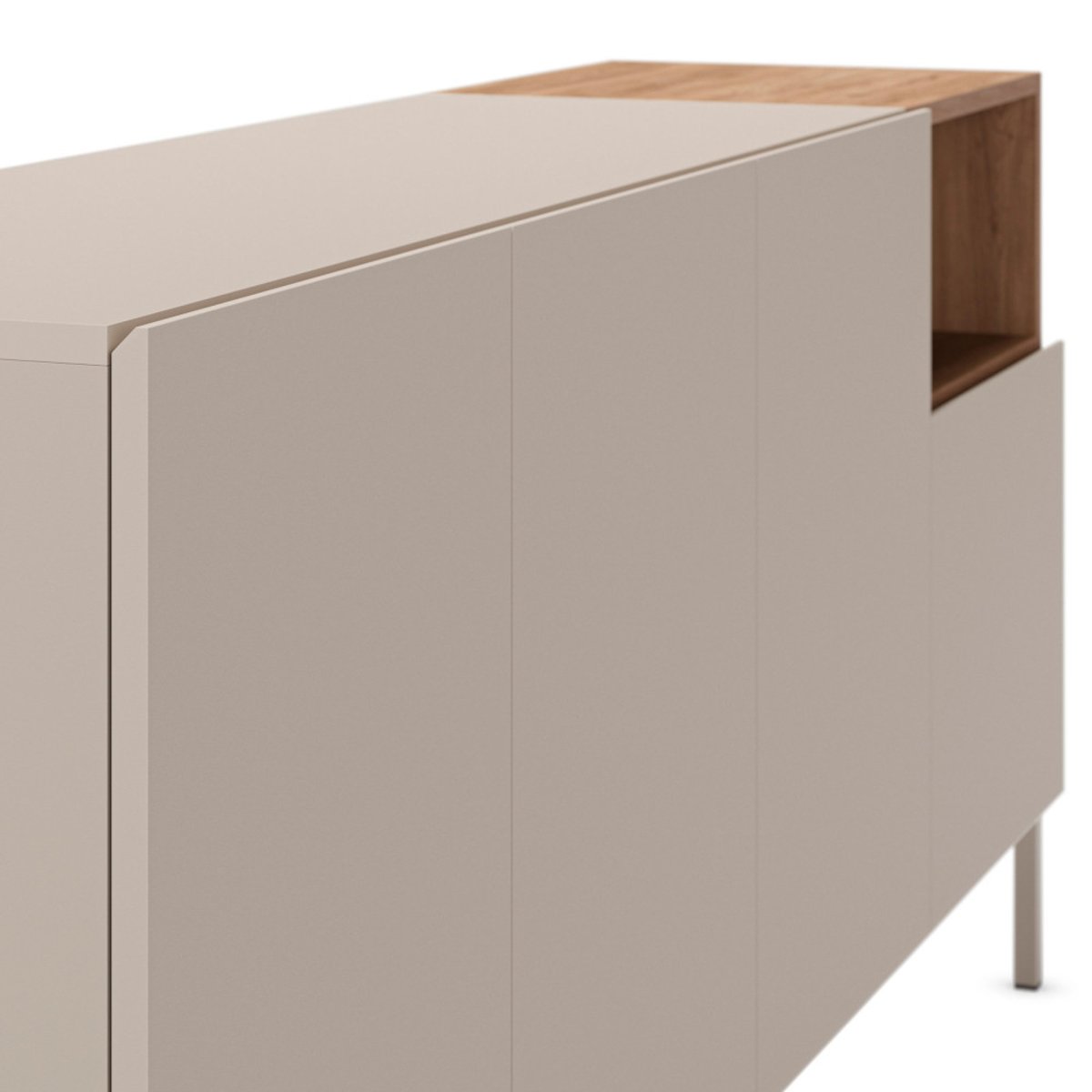 Buffet 4 portes en bois et métal L180cm- QUENOR beige, DRAWER