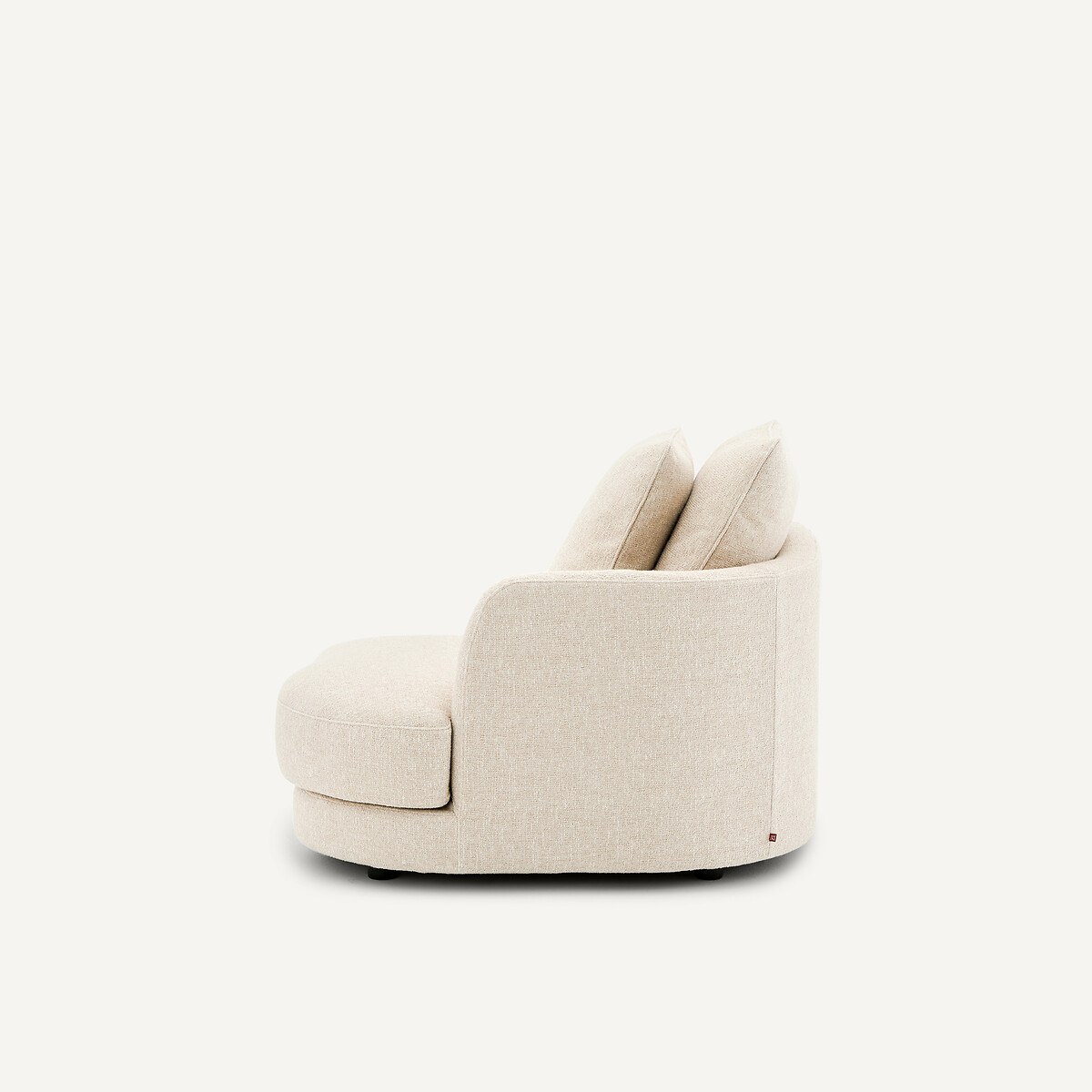 Rechtes, abgerundetes, modulares Halbsofa aus Bouclé, TIBERIO kreide, AM.PM