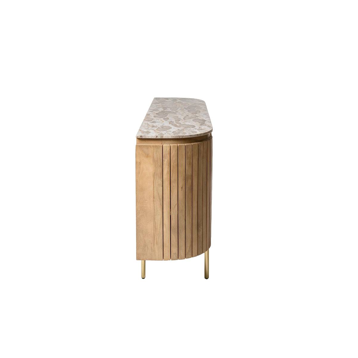 Buffet en bois de manguier et marbre CYRENE bois clair, MADE IN MEUBLES