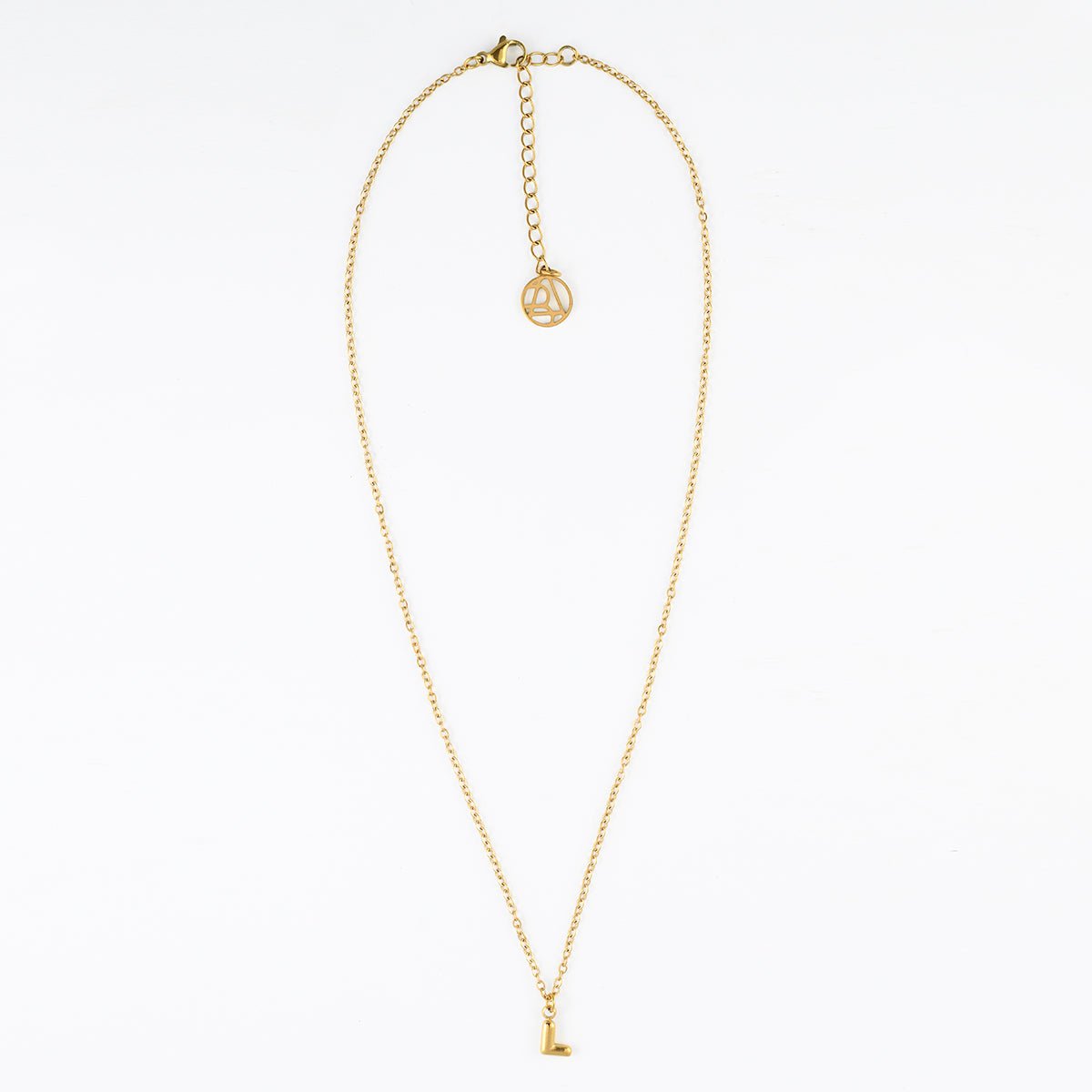 Collier à pendentif lettre L acier inoxydable doré, BALABOOSTE