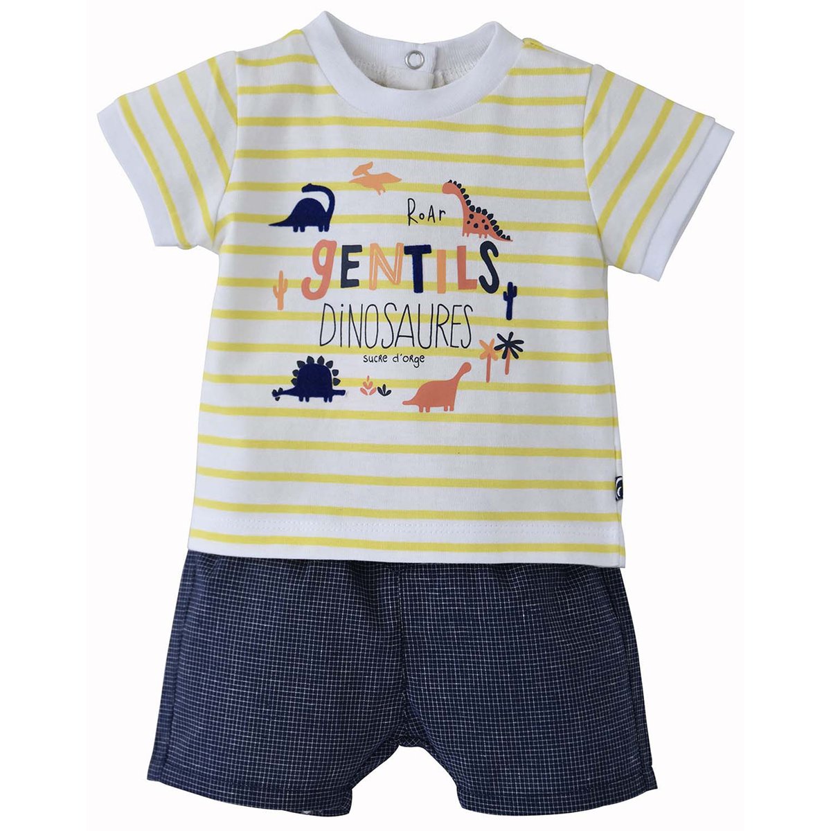 Tee-shirt et short court popcorn bleu, SUCRE D'ORGE