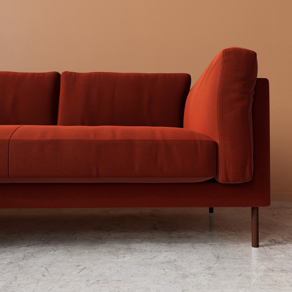 Munich Crushed Velvet Corner Sofa harissa, SWOON