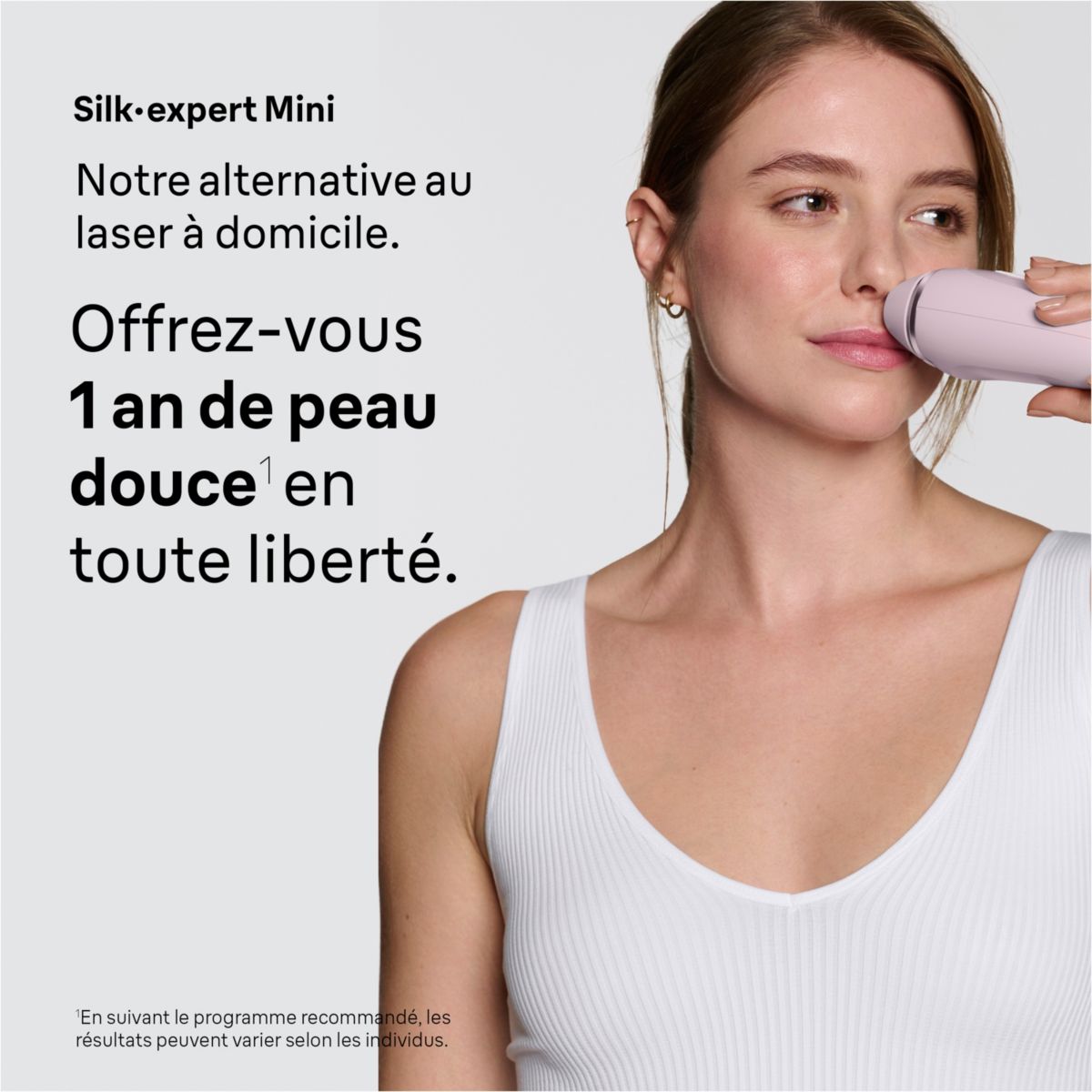 Epilateur lumière pulsée IPL PL1114 Silk-expert Mini, 1 teêt, 1 rasoir gillette Venus, 1 pochette blanc, BRAUN