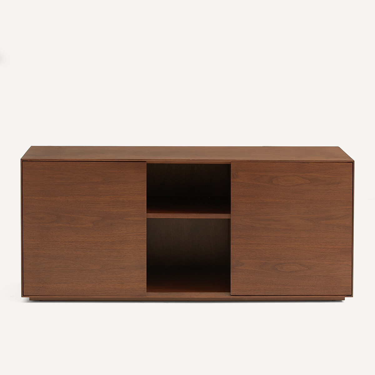 Cassettiera da scrivania a 2 ante in MDF impiallacciato noce, MIKUBE noce, AM.PM