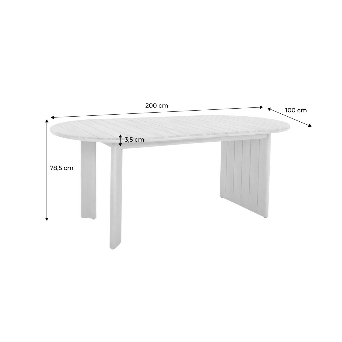 Table de jardin ovale bois d'acacia 6 places BOSCA naturel, SWEEEK