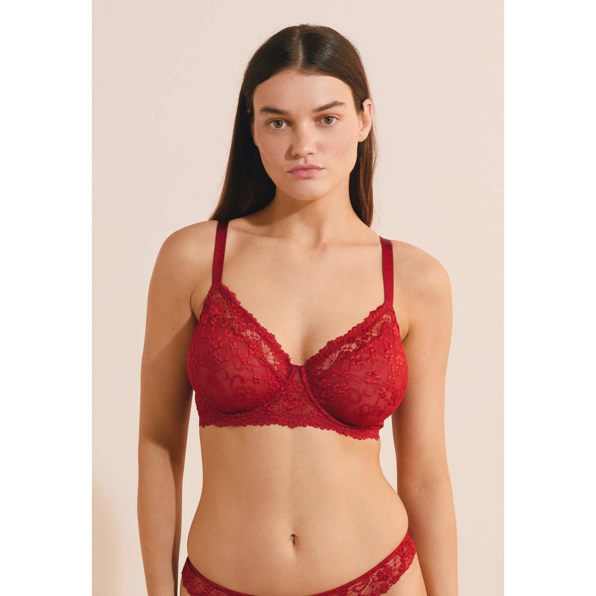 Soutien-gorge sans coques minimizer SOUPCON rouge, ETAM