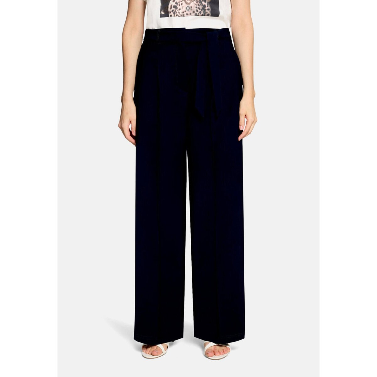 Pantalon en toile unicolore dark sky, BETTY BARCLAY