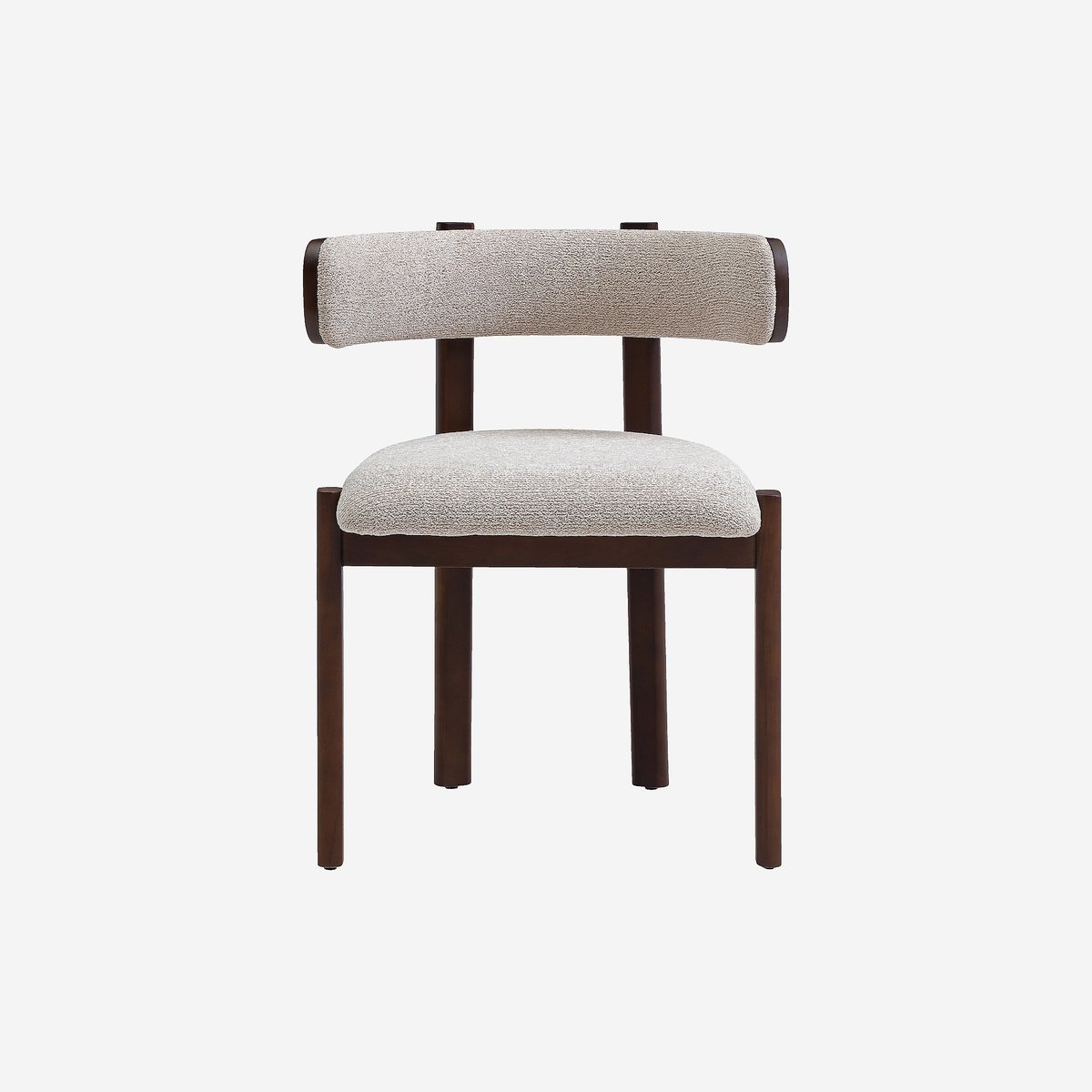 Lot de 2 chaises en tissu et bois massif couleur noyer YOUNA beige, HABITAT