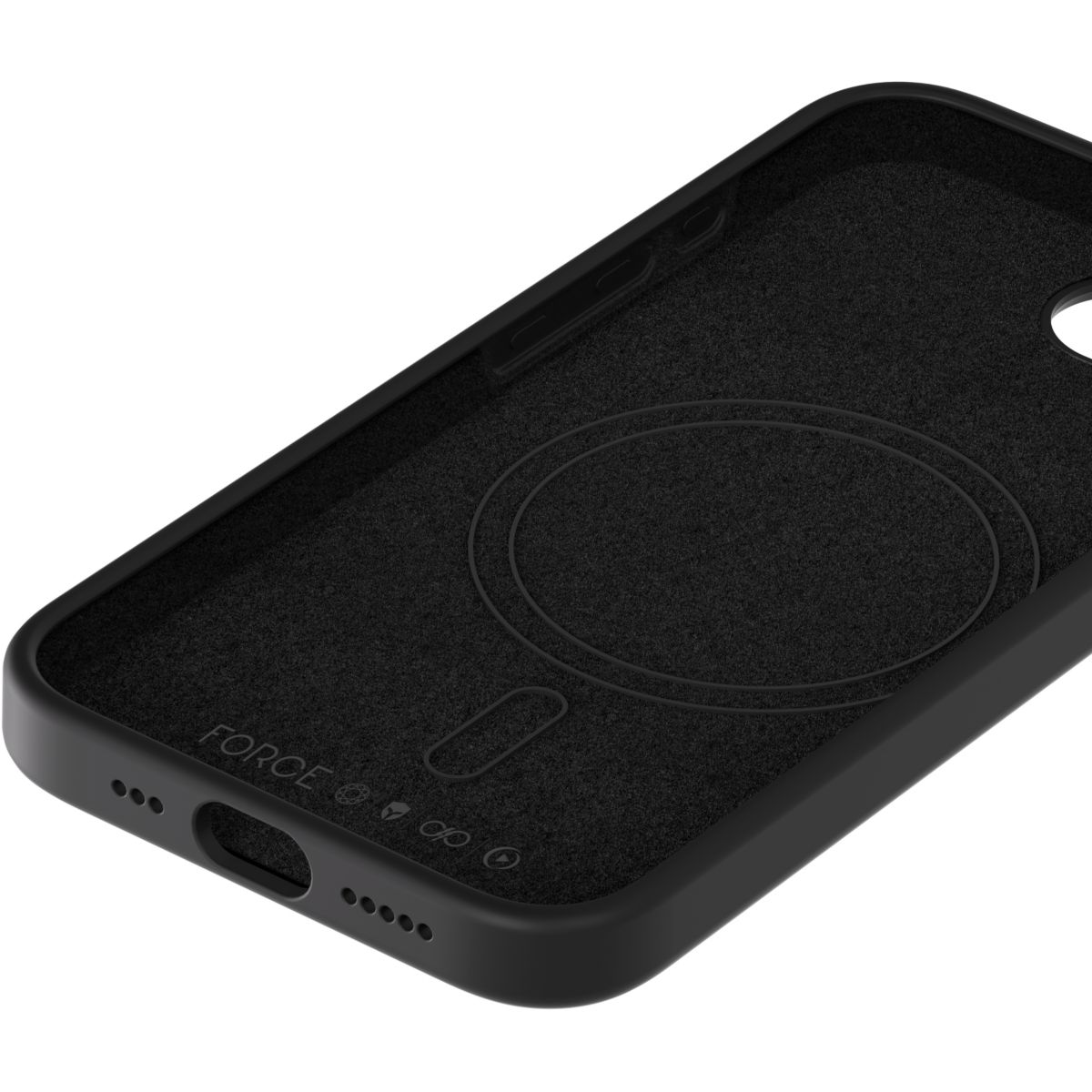 Coque iPhone 16e/17e silicone Noire couleur unique, FORCE CASE