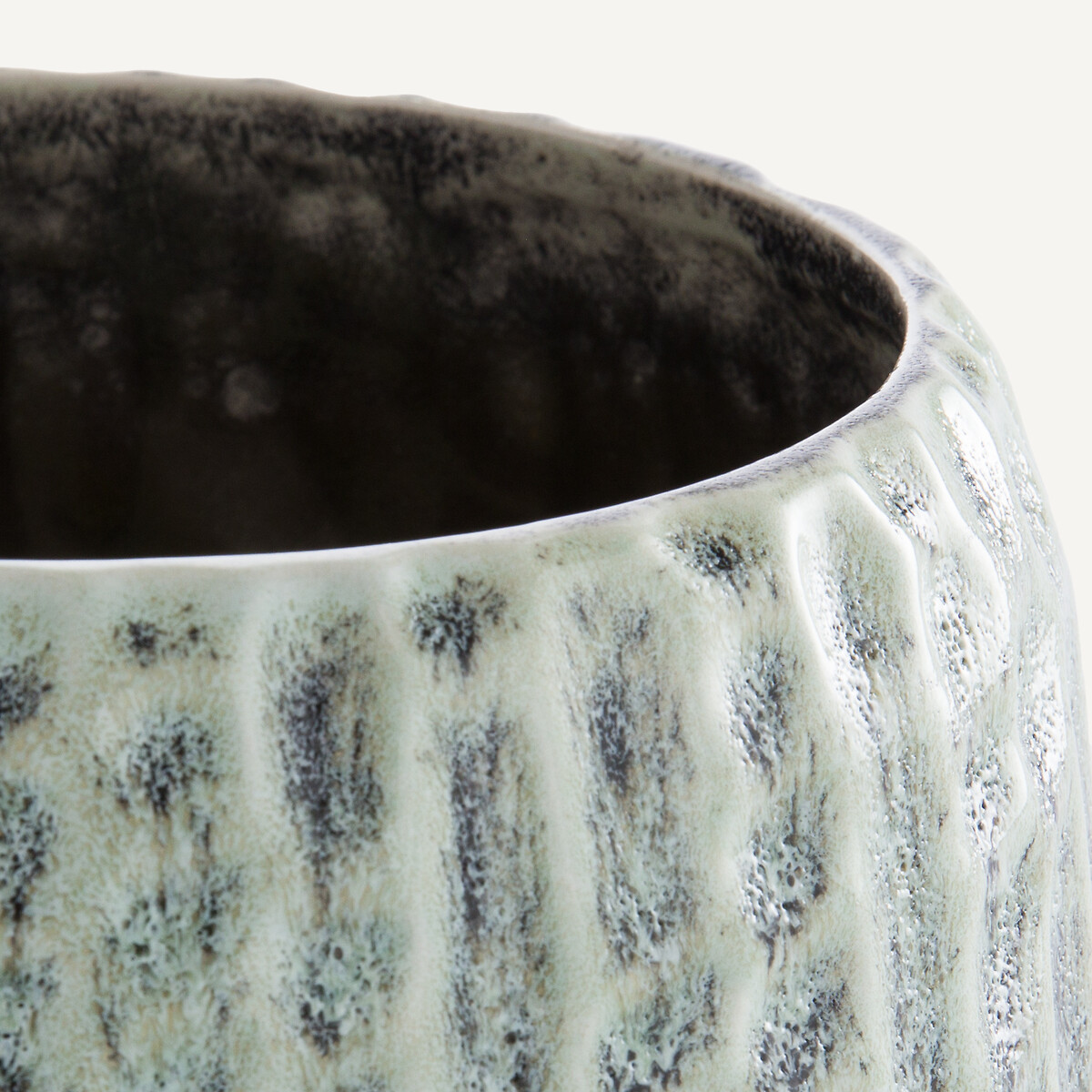 Cache-pot en céramique, H12,5 cm, Zira vert de gris, AM.PM