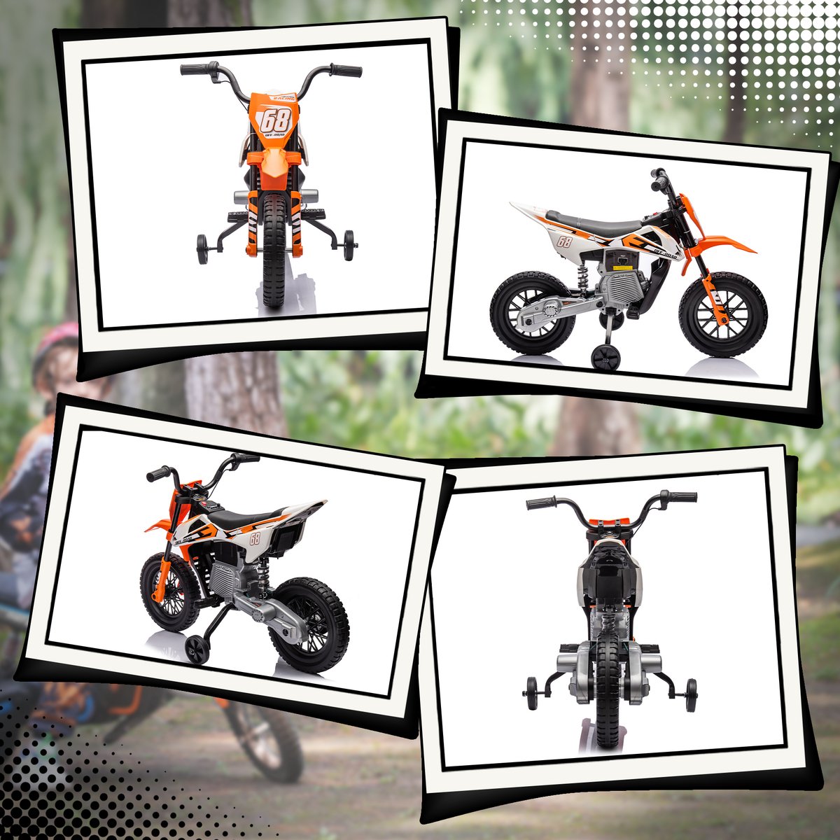 Moto électrique à conducteur assis PP orange, AIYAPLAY